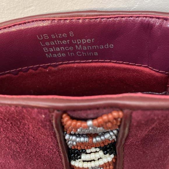 Sbicca Vintage Collection Kolli Beaded Suede Short Boots in Wine - Picture 6 of 8